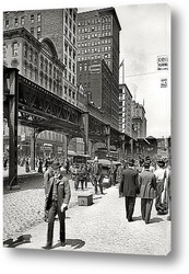   Постер Уобаш авеню и транспортный мост, 1907