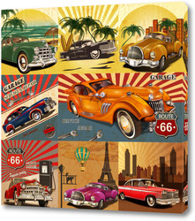   Постер Ретро машины