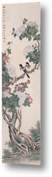   Картина Цветущее дерево с двумя птицами