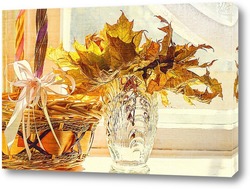    Осенний натюрморт с кленовыми листьями