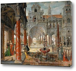   Картина Дворцовая архитектура с дворянами