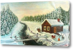   Картина Кар супротив Гав (зимняя быль)