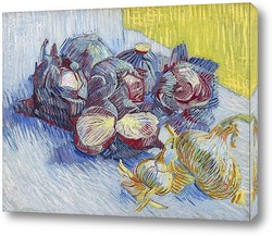   Картина Натюрморт с красной капустой и луком