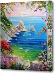  Море ,скалы,цветы