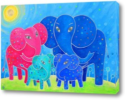   Картина Семья слонов