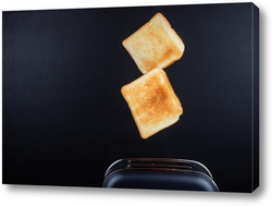    тостер для выпечки хлеба прыгает на черном фоне