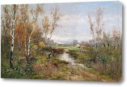   Картина Осенний болотистый пейзаж