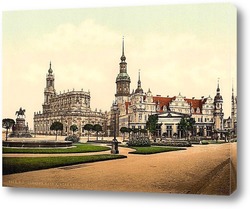   Постер Церковь и Королевский замок, Старый город, Дрезден, Саксония, Германия.1890-1900 гг