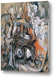   Картина Эйфелева башня с деревьями