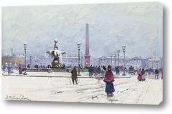   Картина Площадь Согласия под снегом