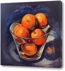    Апельсины в стеклянной чаше