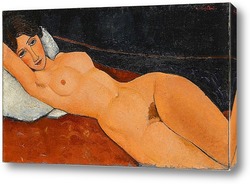   Постер Обнаженная, лежащая на белой подушке, 1917