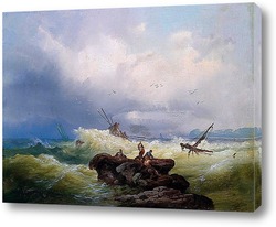    Картина художника 19 века, пейзаж