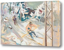   Постер Лыжники 