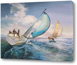   Картина Картина, живопись "Парусники на море"
