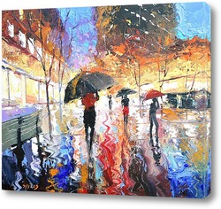   Постер Неоновые краски дождя