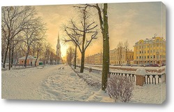  Зимний рассвет на Петровской набережной.