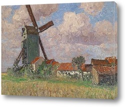   Картина Мельница и деревня в Бельгии