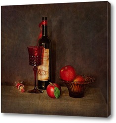   Постер Вино и фрукты