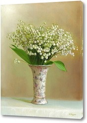   Картина Ландыши в светлой вазочке