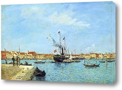   Картина Венеция.Гранд канал,паром и гондолы