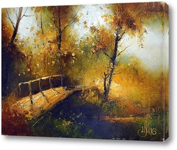 Осенний пейзаж с мостиком