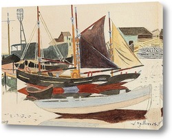   Картина Верфи в порту в Остенде
