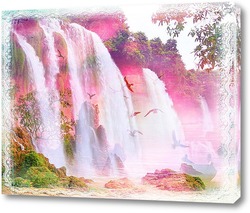   Постер Сказочный фиолетовый водопад