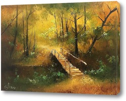    Осенний пейзаж с мостиком