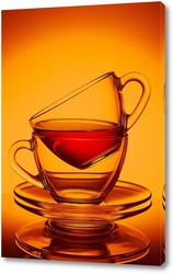  Постер Чайная пара в оранжевом.