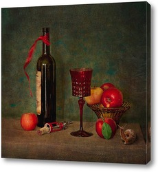   Постер С вином и яблокоми