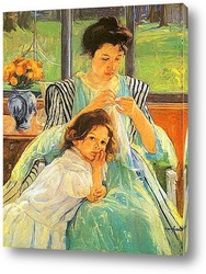   Постер Молодая мать за шитьём,1902г.
