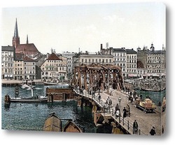   Постер Длинный мост в Щецине.1890-1990 гг