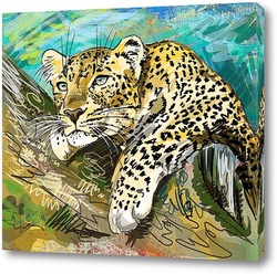   Постер Леопард на дереве