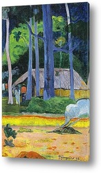   Картина Хижина среди деревьев
