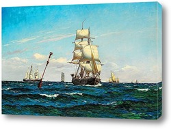  Постер Парусники на море
