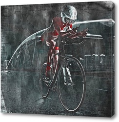   Постер Женщина на велосипеде