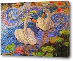   Картина Лебеди на пруду