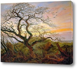   Картина Дерево с воронами и тумулус на балтийском побережье