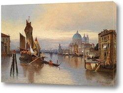    Венецианская сцена с видом на Санта-Мария-делла-Салюте