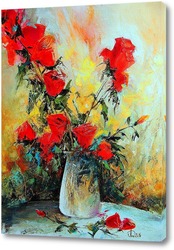   Картина Розы в белой вазе