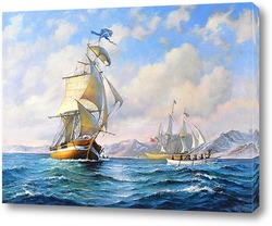   Картина Парусники в море