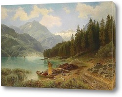   Картина Отдых на озере 1874