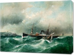   Постер Корабль в бушующем море