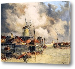   Картина Мельница на канале