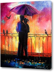   Постер Влюбленные под зонтом
