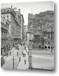   Постер Бостон, Массачусетс. Улица Школьная и Parker House, 1906