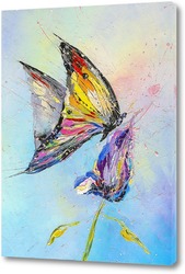   Постер Бабочка и цветок