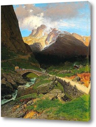   Постер на горном перевале
