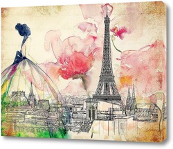   Постер Красочный Париж